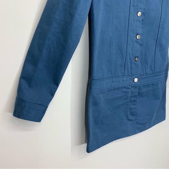 Zara Blue Button Down Long Sleeve Utility Mini Dress Fitted New Nwt Size XS - Picture 5 of 16